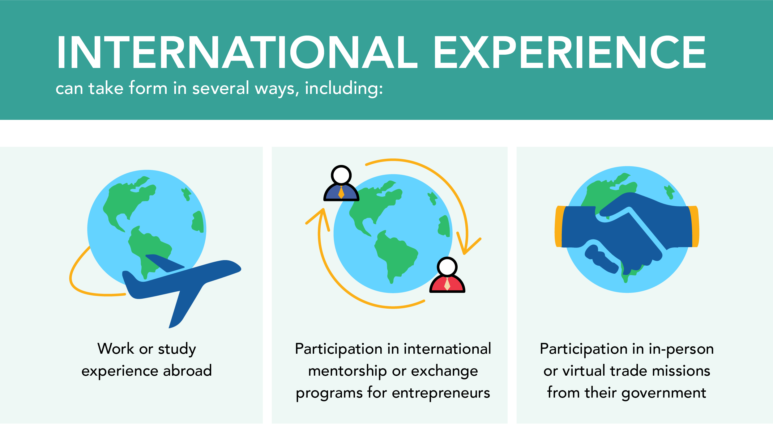 Description of forms of international experience for MSMEs